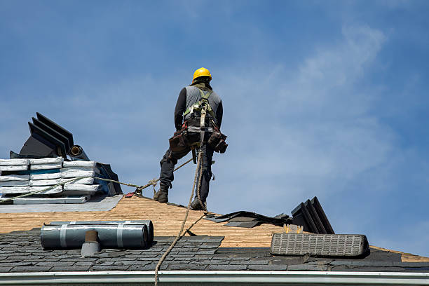 Professional Gutter Installation technician working in Wanette, OK